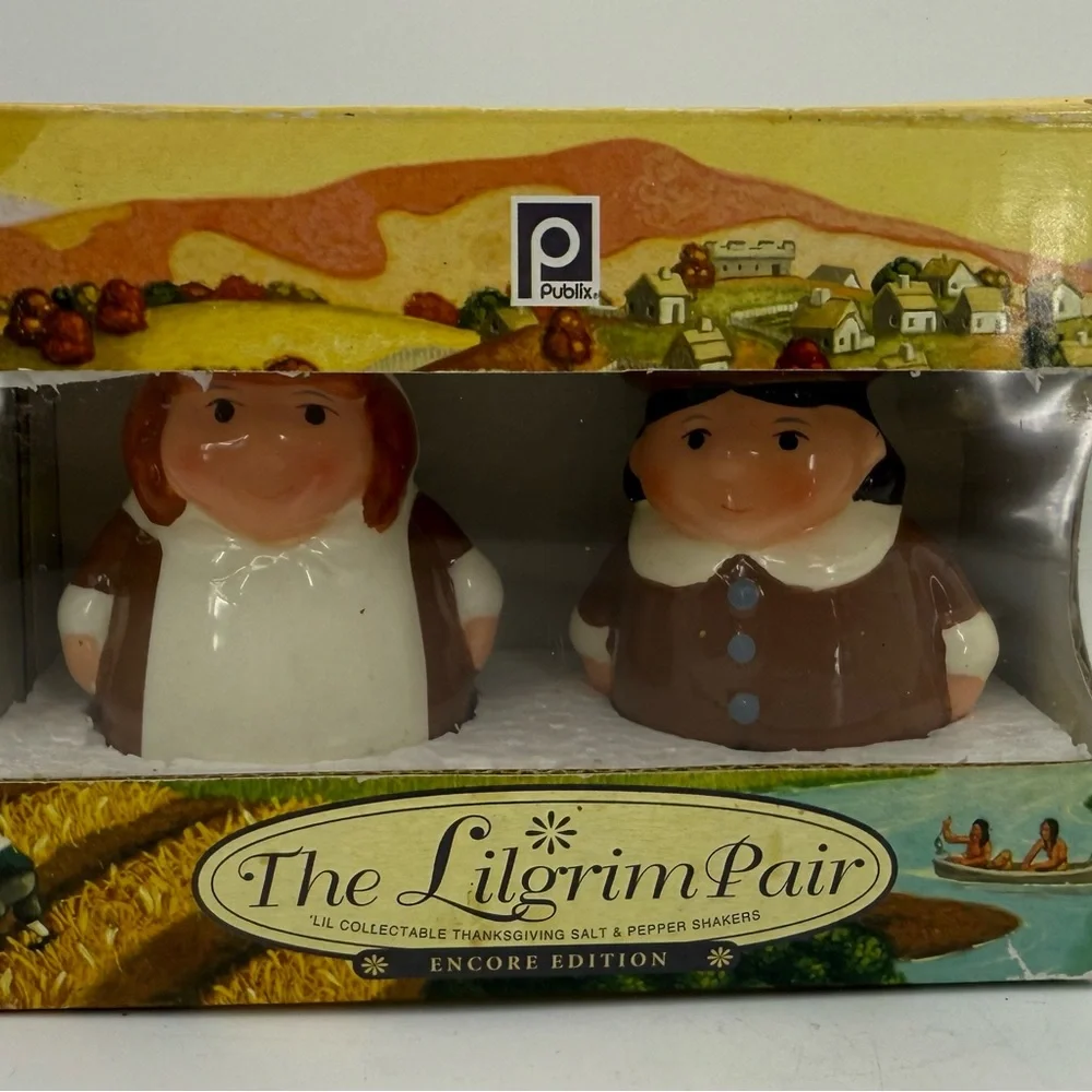 The Lilgrim Pair Thanksgiving Publix Supermarket‎ 2004 Salt & Pepper Shakers NIB